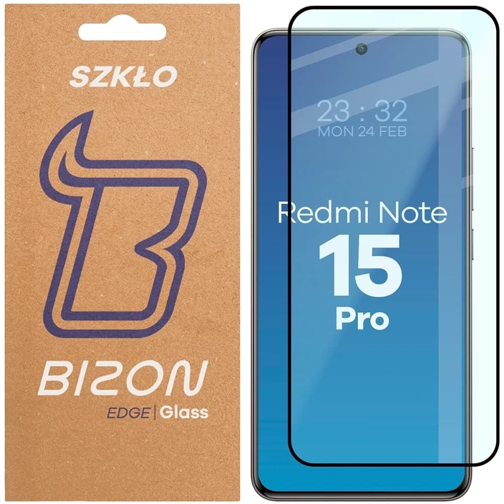 Bizon Glass Edge 2 Xiaomi Redmi Note 15 Pro 4G schwarzer Rahmen