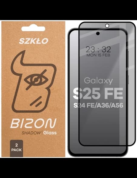 Bizon Glass Edge Shadow Duo Samsung Galaxy S25 FE / S24 FE / A36 5G / A56 5G getönt mit einem schwarzen Rahmen [2 PACK]
