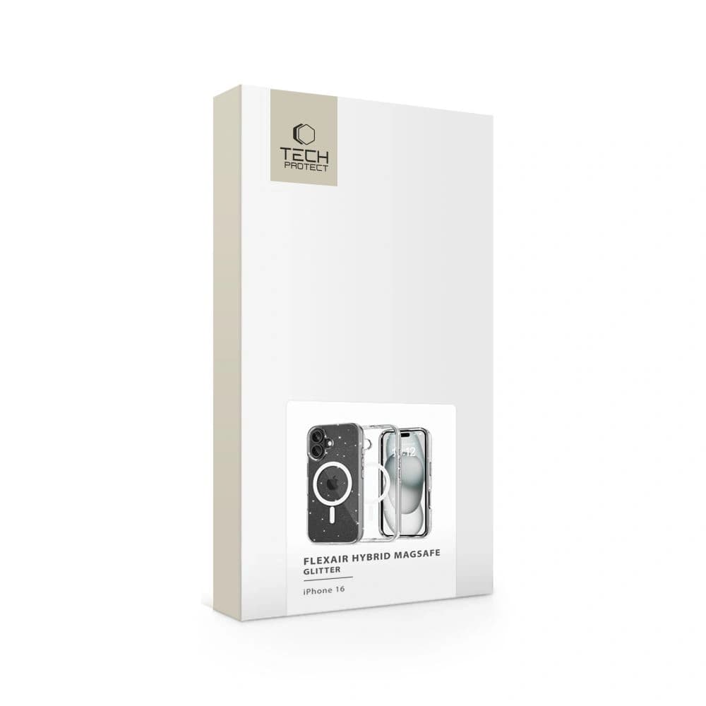 [CR] Etui Tech-protect Flexair Hybrid MagSafe für Apple iPhone 16 Glitter - 5