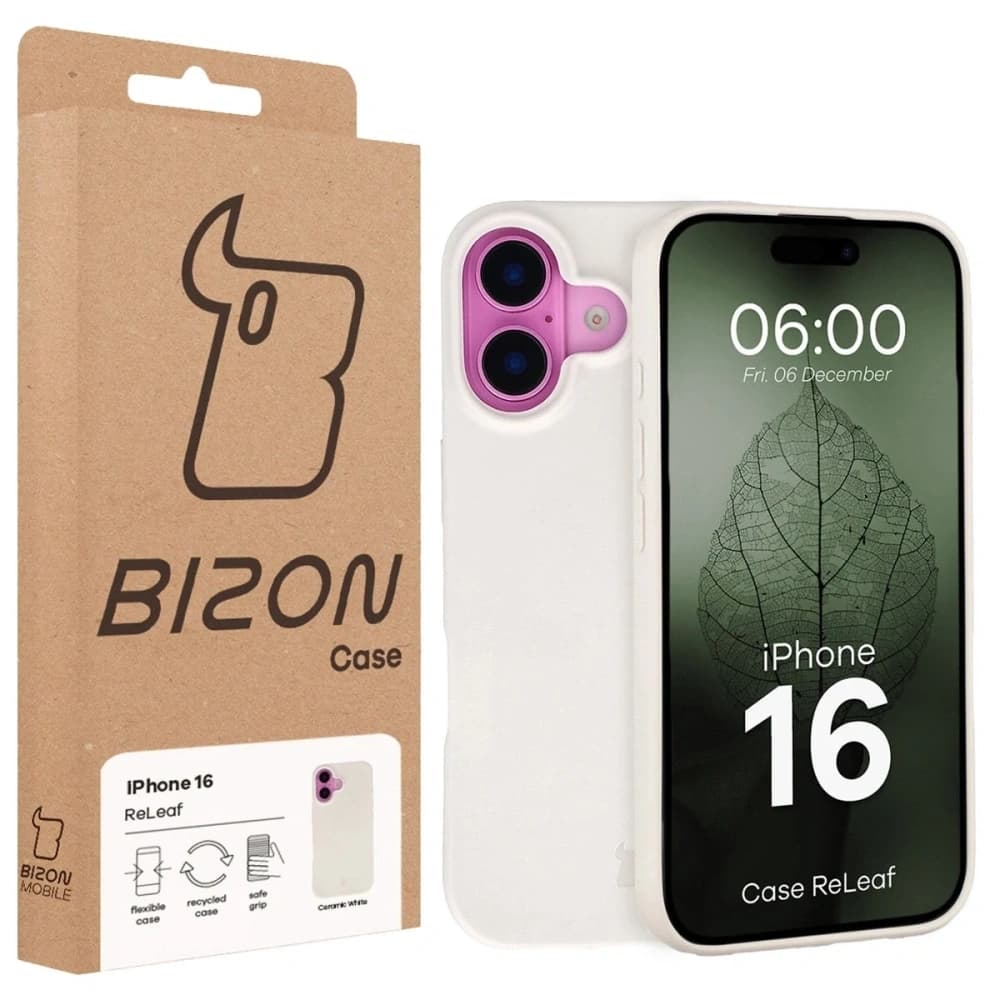 Bizon Case ReLeaf Apple iPhone 16 alb
 - 6