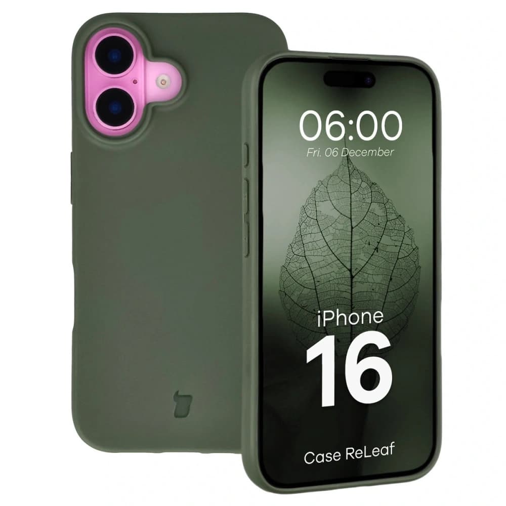 Bizon Case ReLeaf Apple iPhone 16 verde închis
 - 1
