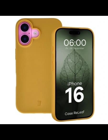 Bizon Case ReLeaf Apple iPhone 16 tmavě žlutá

