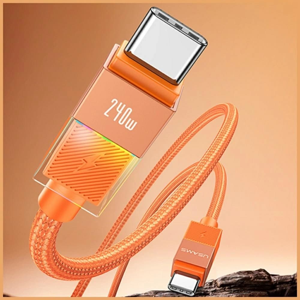 USAMS SJ777 PD 240W Cablu USB-C / USB-C 1.2m oxidat
 - 3