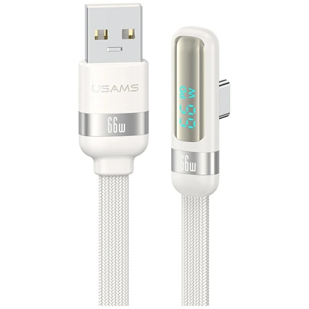 USAMS US-SJ651 66W Cablu USB-A / USB-C 1.2m alb
 - 1