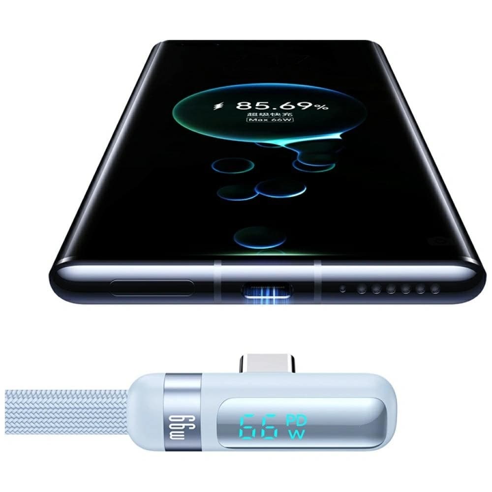 USAMS US-SJ651 66W Cablu USB-A / USB-C 1.2m alb
 - 2