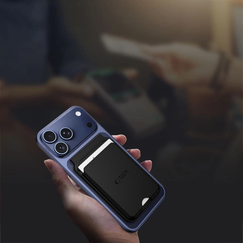 Tech-Protect MagWallet Stand MagSafe Universeller Magnetkartenhalter Carbon
 - 4