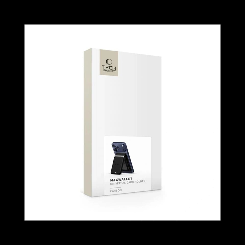 Tech-Protect MagWallet Stand MagSafe Universeller Magnetkartenhalter Carbon
 - 5