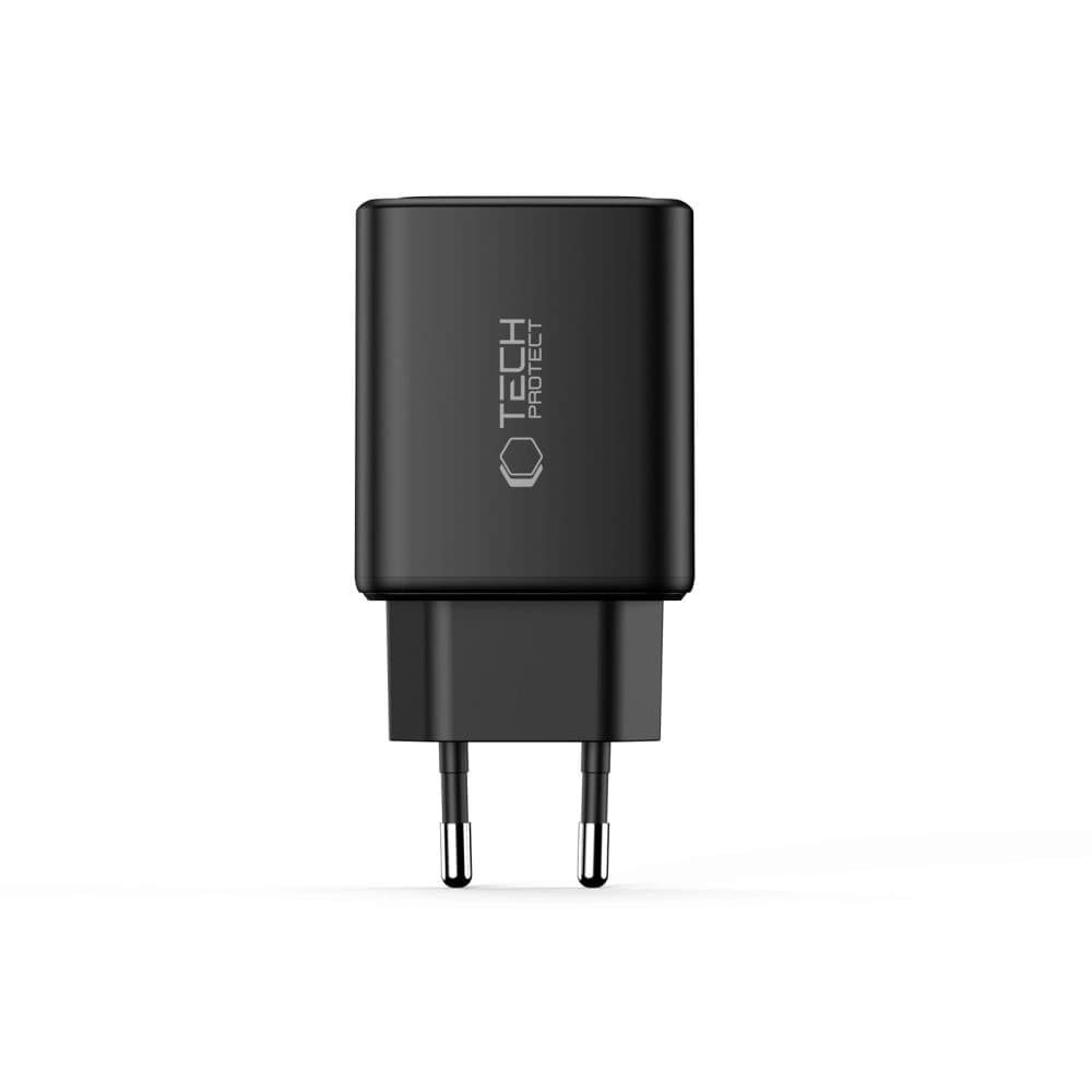 Tech-Protect NCA65W-GAN USB-A, 2xUSB-C hálózati töltő PD 65W / QC3.0, Fekete - 3