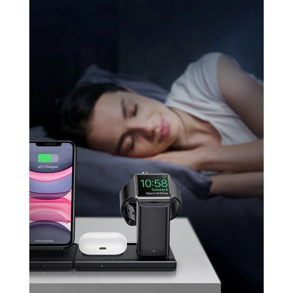 Nabíjecí stanice 3w1 ESR bezdrátová nabíjecí stanice černá - 7