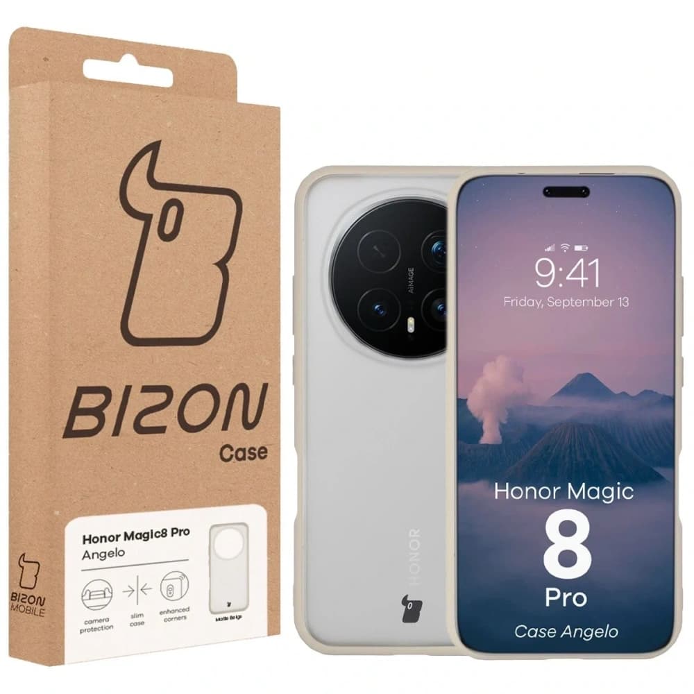 Bizon Case Angelo Honor Magic8 Pro poloprůhledný s béžovým rámem
 - 6