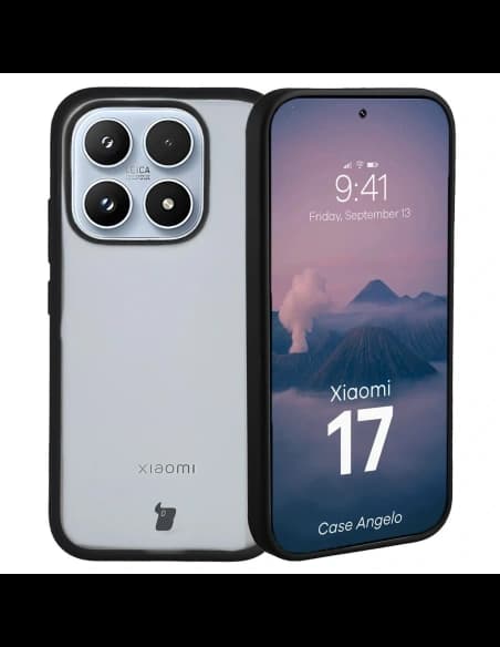 Bizon Case Angelo Xiaomi 17 füstös fekete kerettel