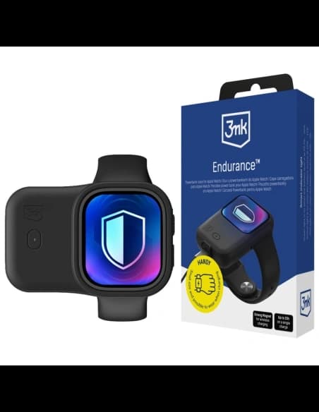 Carcasă 3MK Endurance Powerbank pentru Apple Watch 44/45mm 2.5W 1200mAh USB-C neagră
