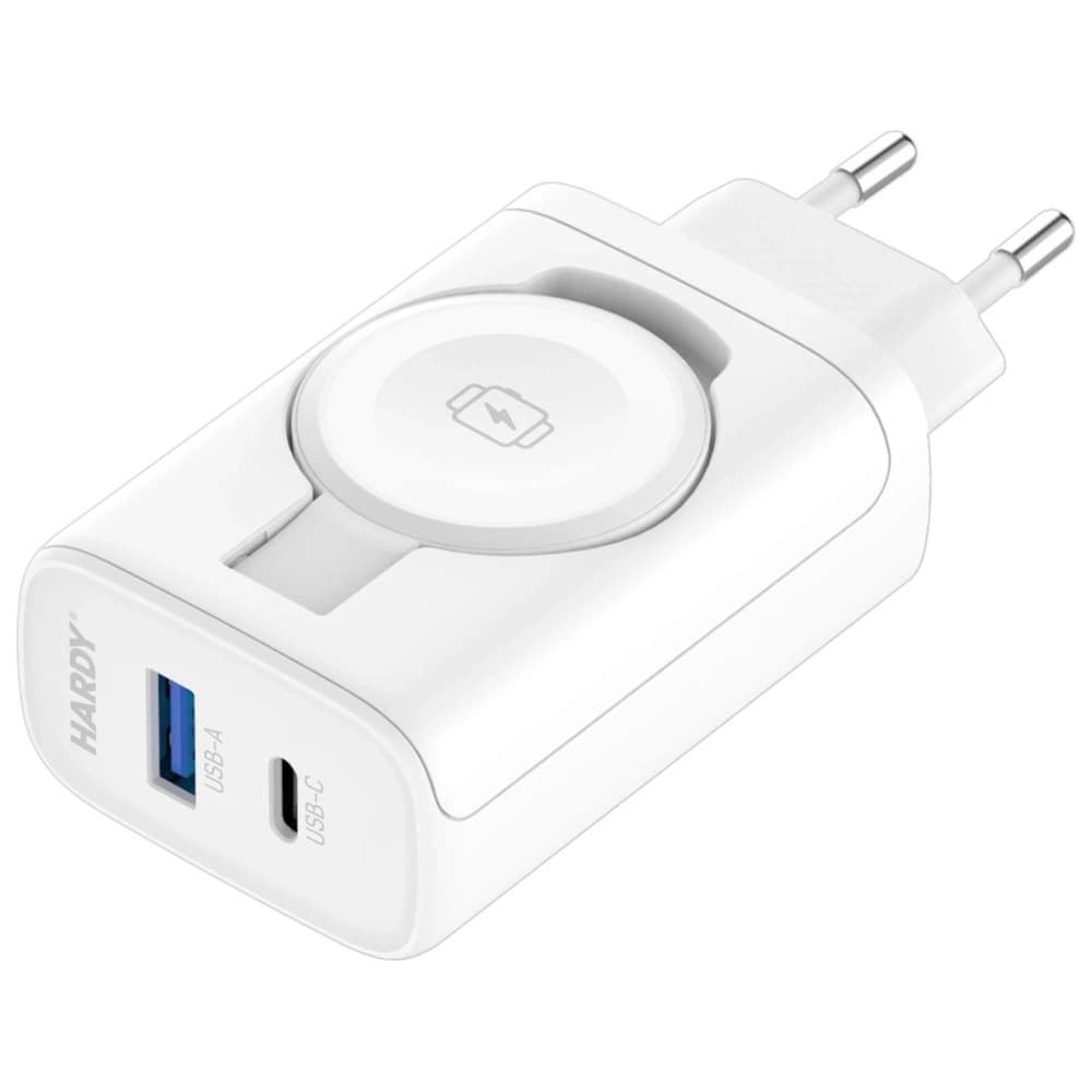 3MK HARDY PD 33W 2-in-1 USB-A / USB-C Fali Töltő + Indukciós Apple Watch számára Fehér
 - 4