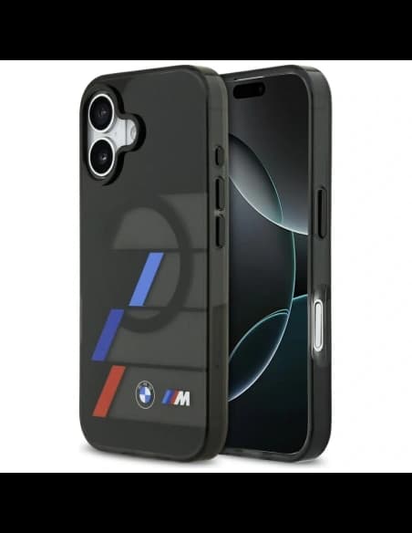 BMW M IML Metallknöpfe Tricolor Linien MagSafe Apple iPhone 17 schwarz
