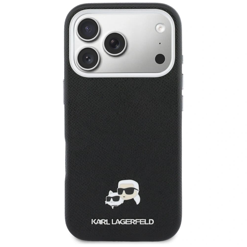 Karl Lagerfeld Karl & Choupette Head Pins Saffiano MagSafe Apple iPhone 17 Pro schwarz
 - 3