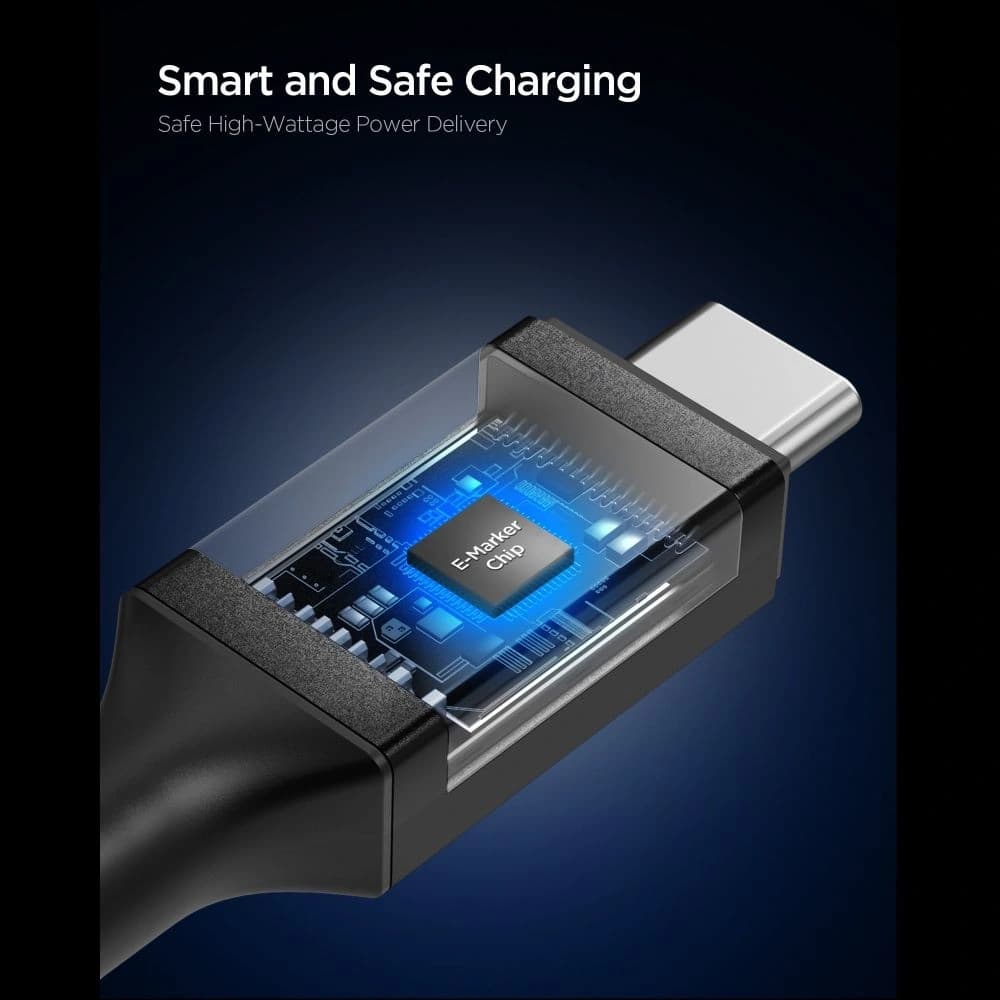 Spigen EB24015CC Essential USB-C Cable 240W 150cm Negru - 5