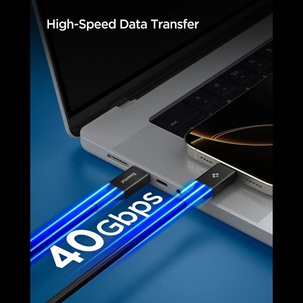 Spigen EB24015CC Essential USB-C Cable 240W 150cm Negru - 6