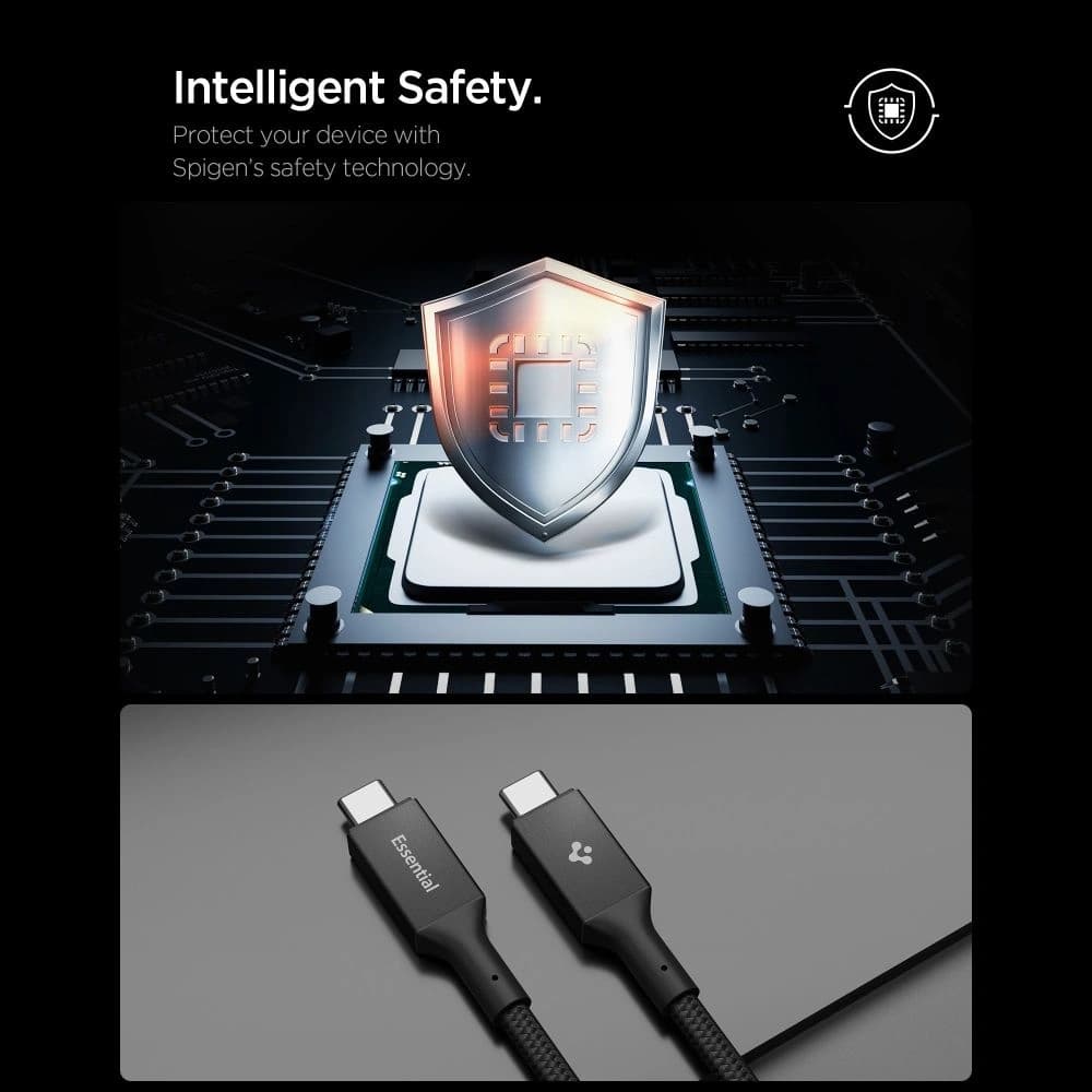 Spigen EB24015CC Essential USB-C Cable 240W 150cm Negru - 8