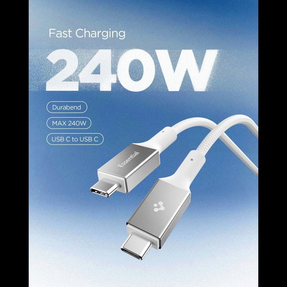 Spigen EB24015CC Essential USB-C Cable 240W 150cm Alb - 3