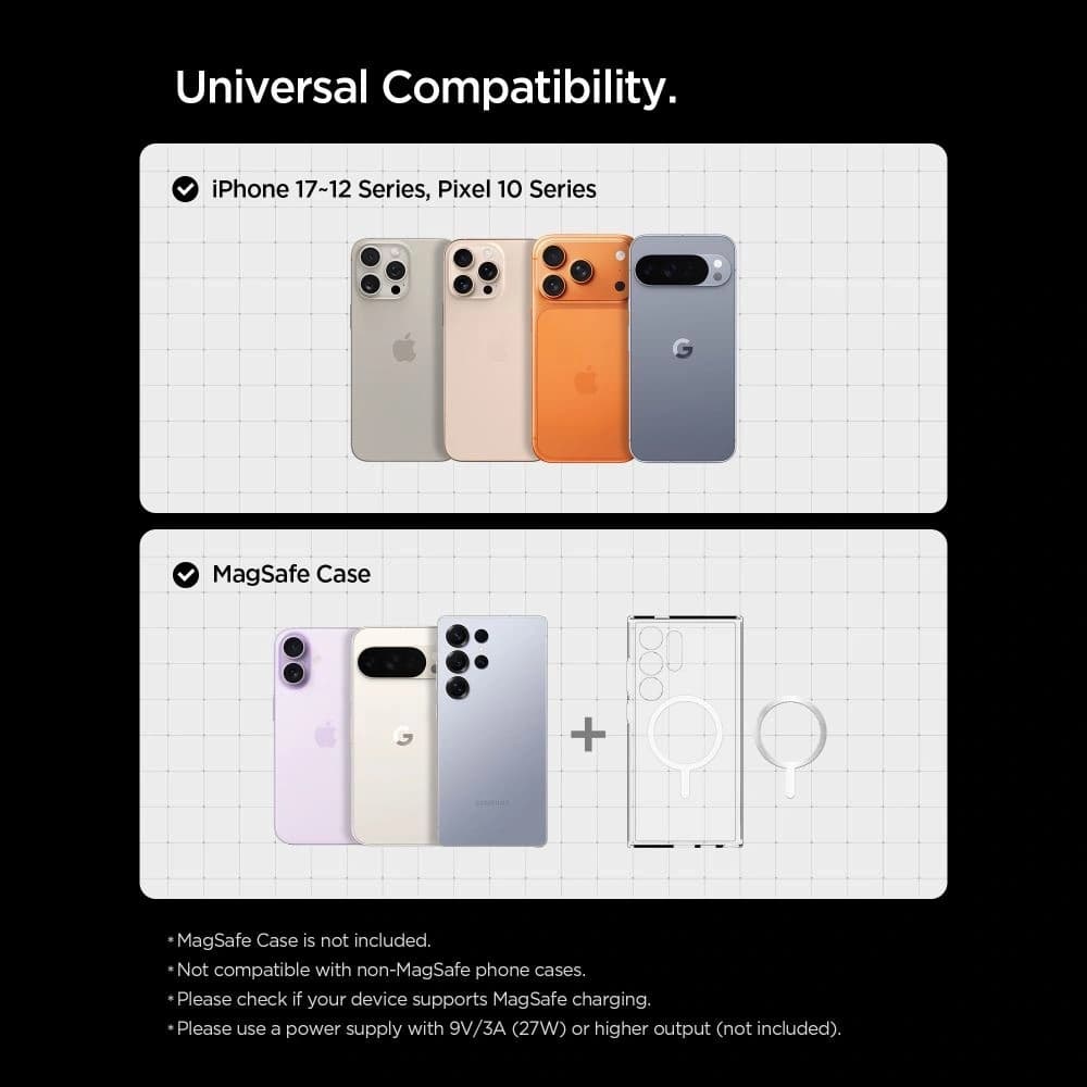 Spigen EV15MAQ Essential Magnetic MagSafe Vent Car Mount Wireless Charger 15W QI2 Negru - 7