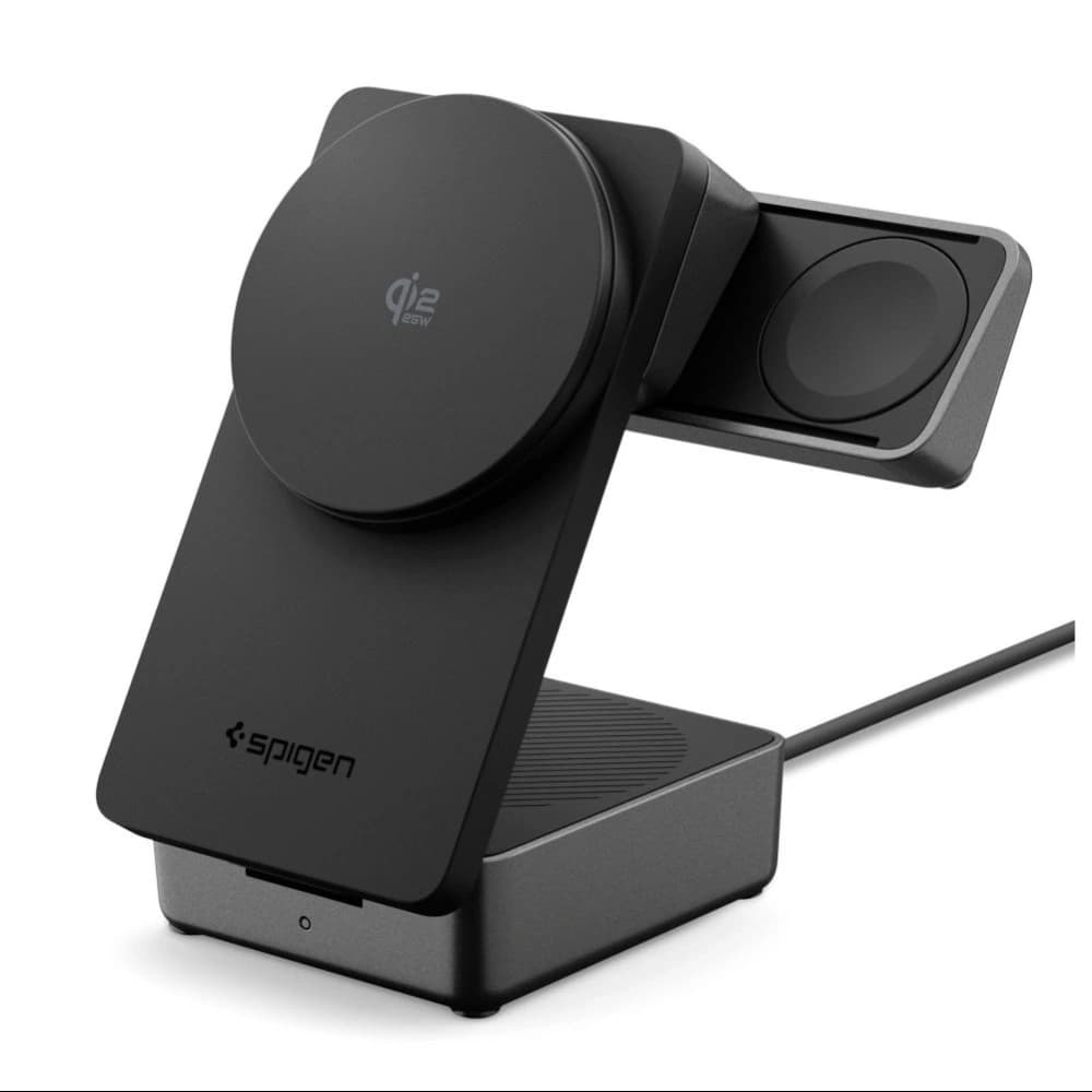Spigen EF323MQ Essential 3in1 Magnetic MagSafe Wireless Charger 25W Qi2.2 Negru - 1
