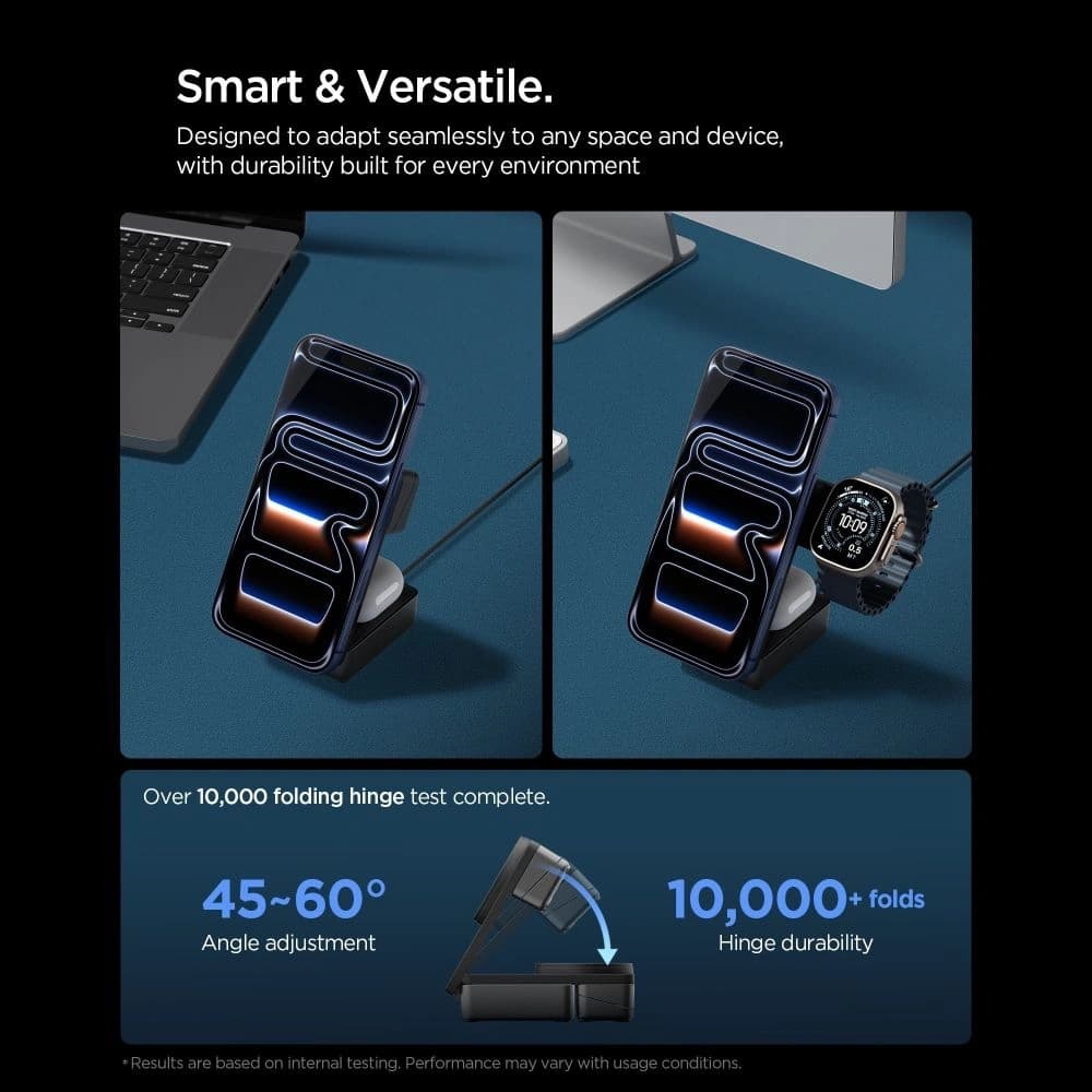 Spigen EF323MQ Essential 3in1 Magnetic MagSafe Wireless Charger 25W Qi2.2 Negru - 9