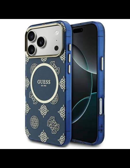 Guess IML Peony Dot MagSafe Apple iPhone 17 Pro Max blau
