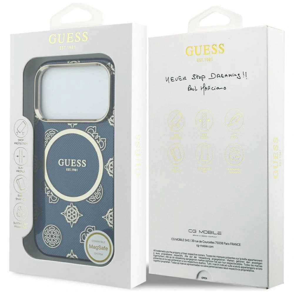 Guess IML Peony Dot MagSafe Apple iPhone 17 Pro albastru - 8