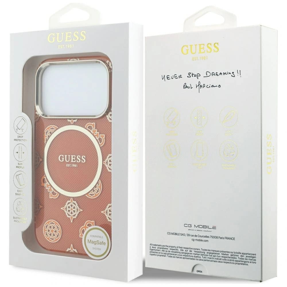 Guess IML Peony Dot MagSafe Apple iPhone 17 Pro portocaliu - 8