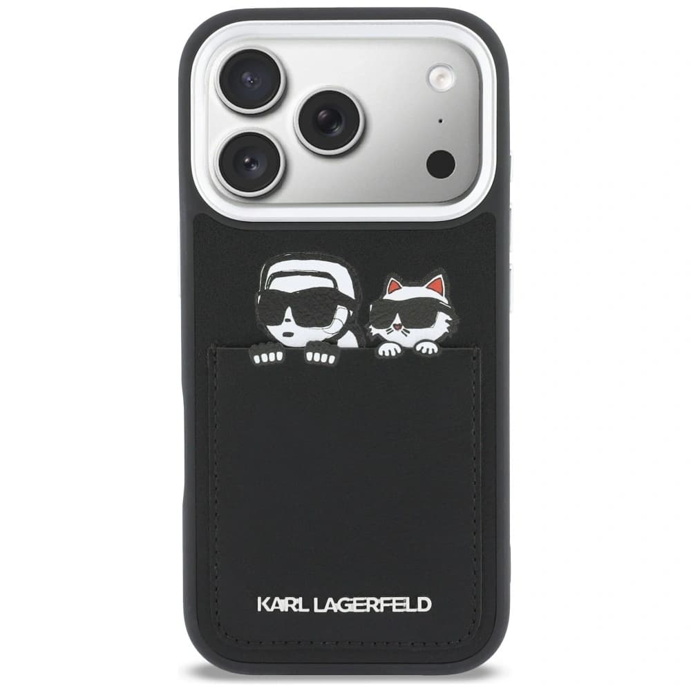 Karl Lagerfeld Karl & Choupette Print & Pocket Apple iPhone 17 Pro Max schwarz
 - 3