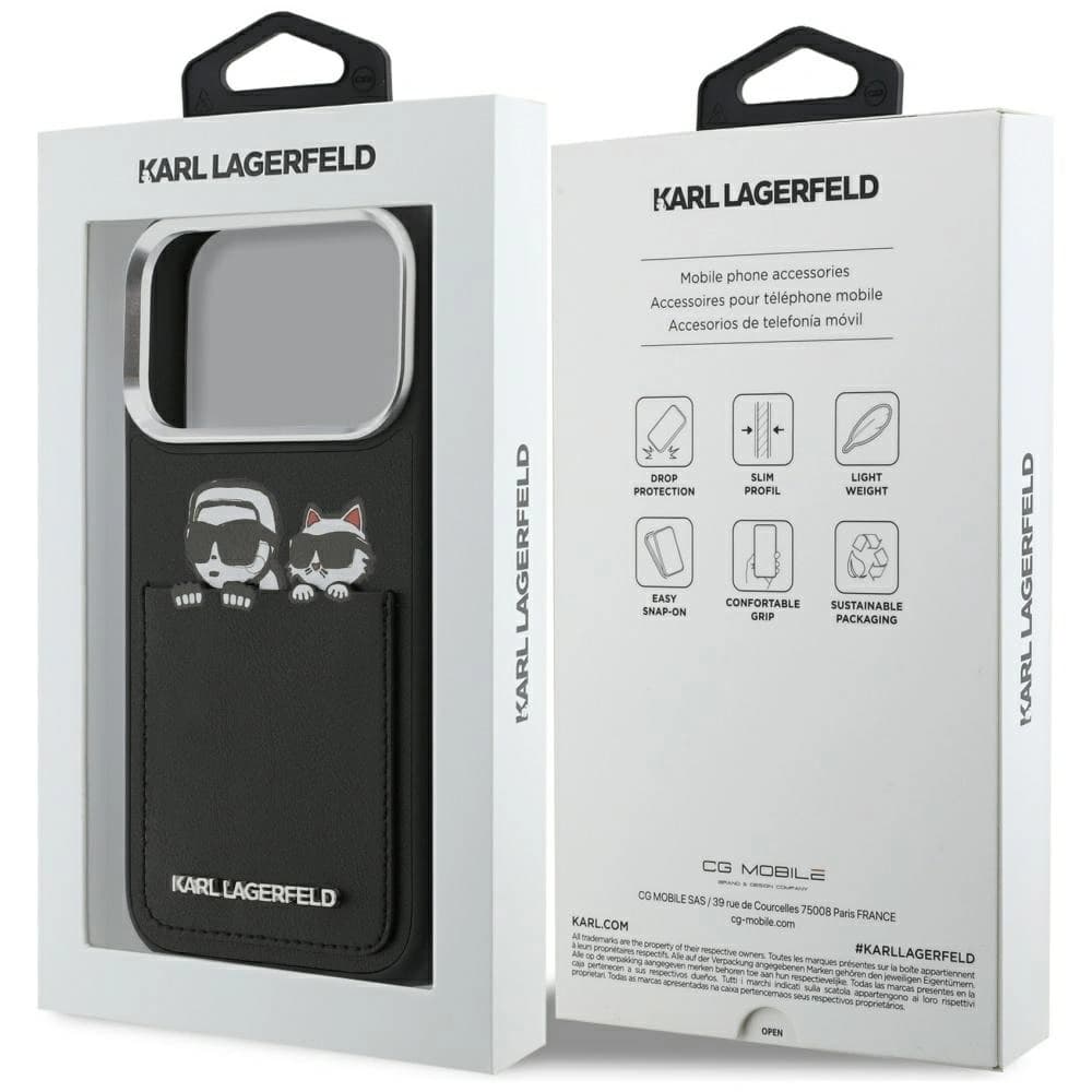 Karl Lagerfeld Karl & Choupette Print & Pocket Apple iPhone 17 Pro Max schwarz
 - 8