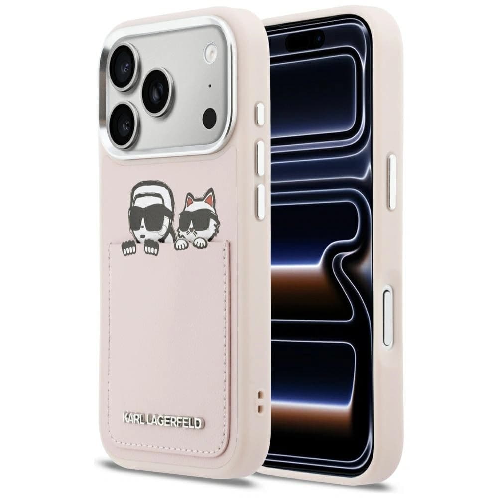 Karl Lagerfeld Karl & Choupette Print & Pocket Apple iPhone 17 Pro Max pink
 - 1