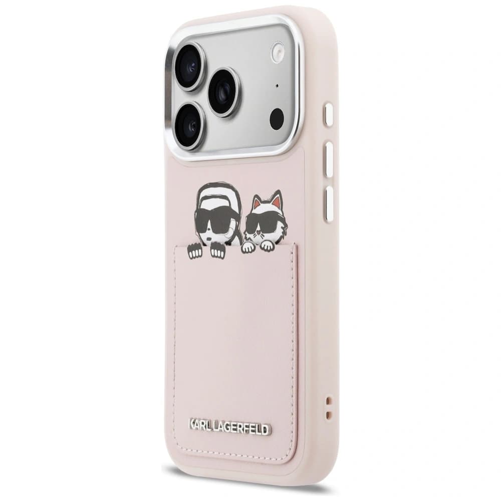 Karl Lagerfeld Karl & Choupette Print & Pocket Apple iPhone 17 Pro Max pink
 - 2