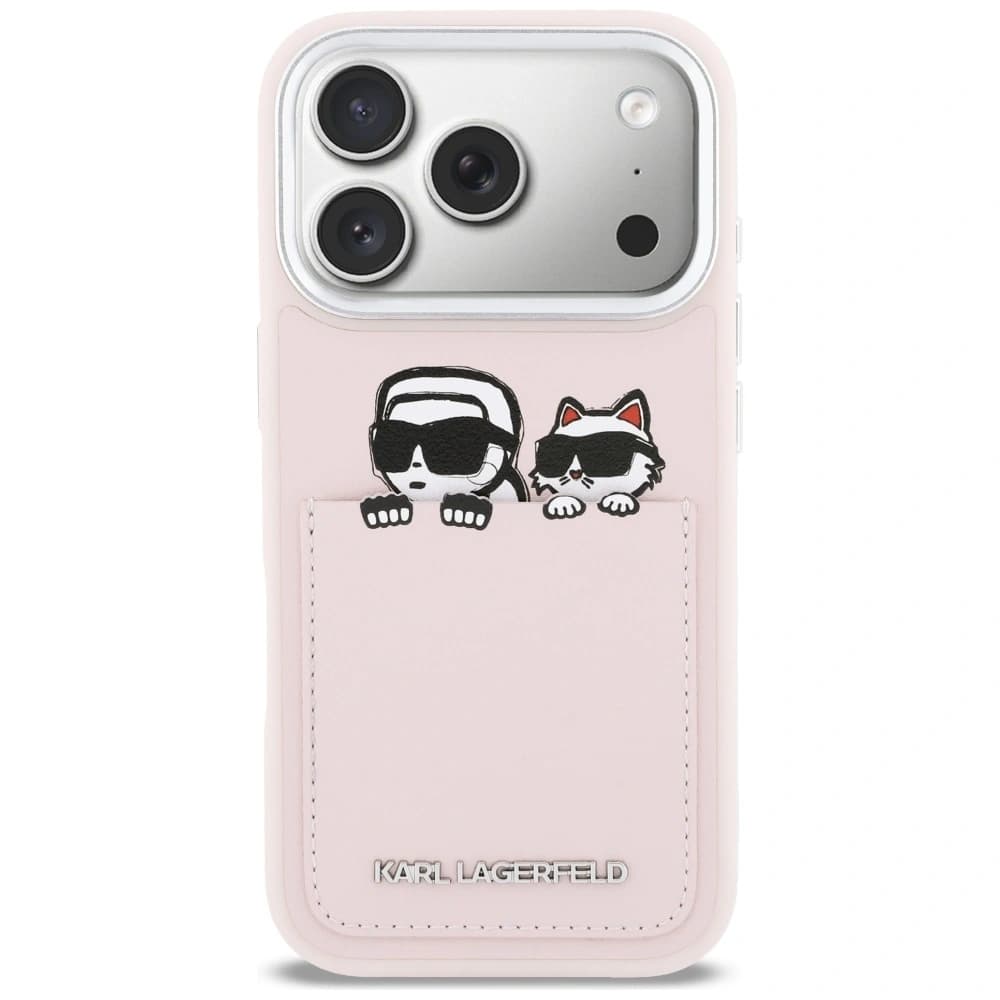 Karl Lagerfeld Karl & Choupette Print & Pocket Apple iPhone 17 Pro pink
 - 3