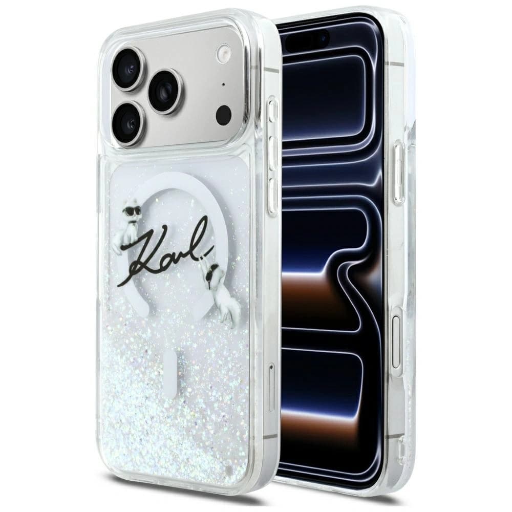Karl Lagerfeld Liquid Glitter Karl Script Logo MagSafe Apple iPhone 17 Pro Max transparent - 1
