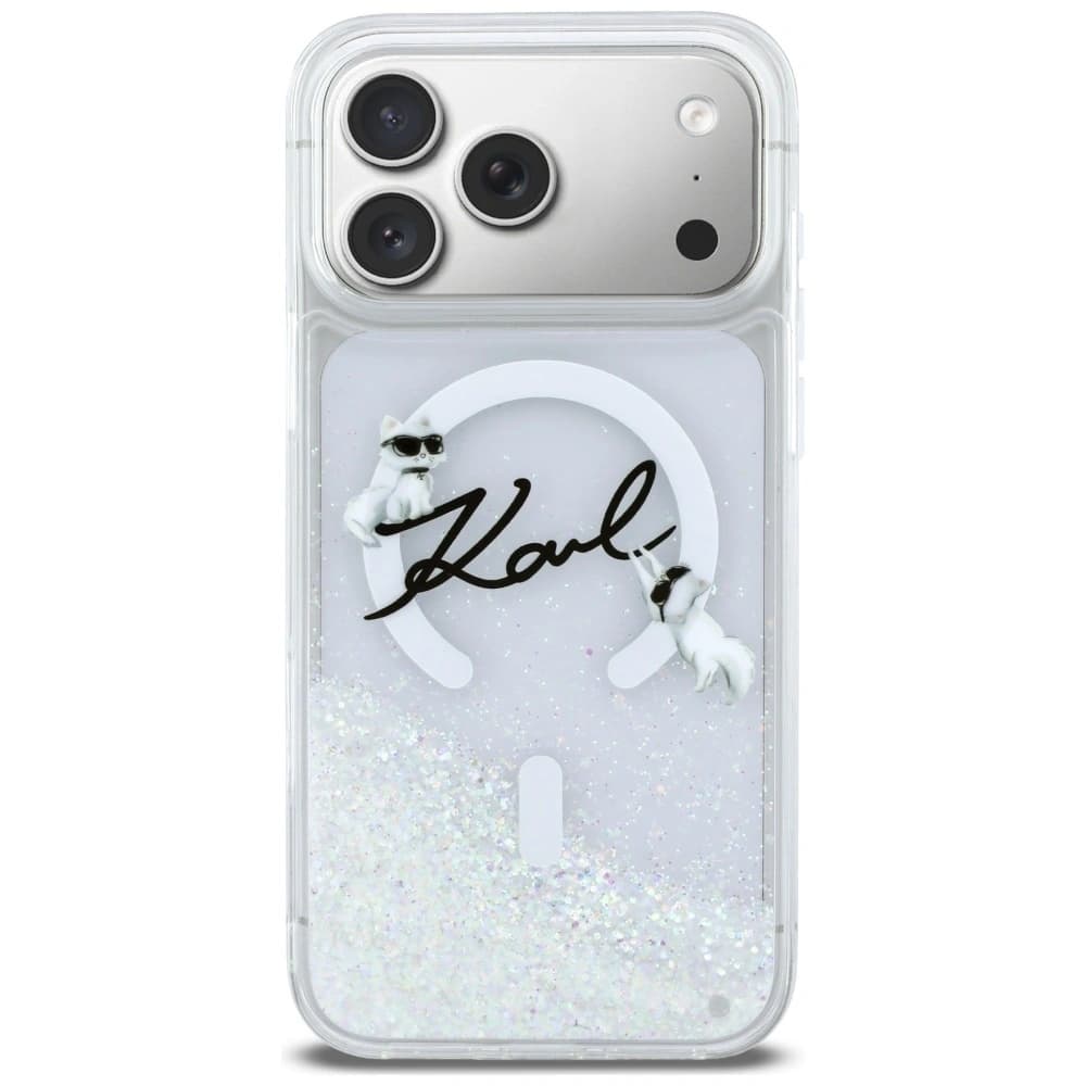 Karl Lagerfeld Liquid Glitter Karl Script Logo MagSafe Apple iPhone 17 Pro Max transparent - 3