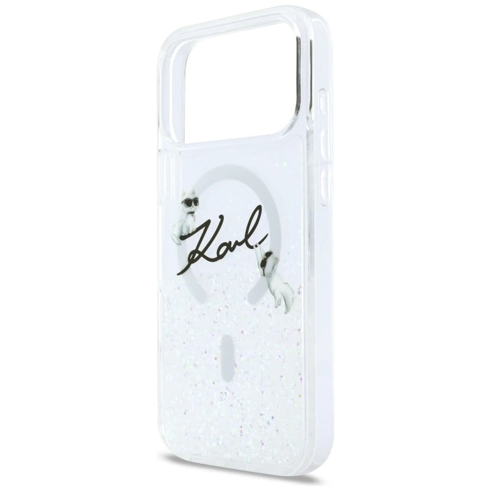 Karl Lagerfeld Liquid Glitter Karl Script Logo MagSafe Apple iPhone 17 Pro Max transparent - 6
