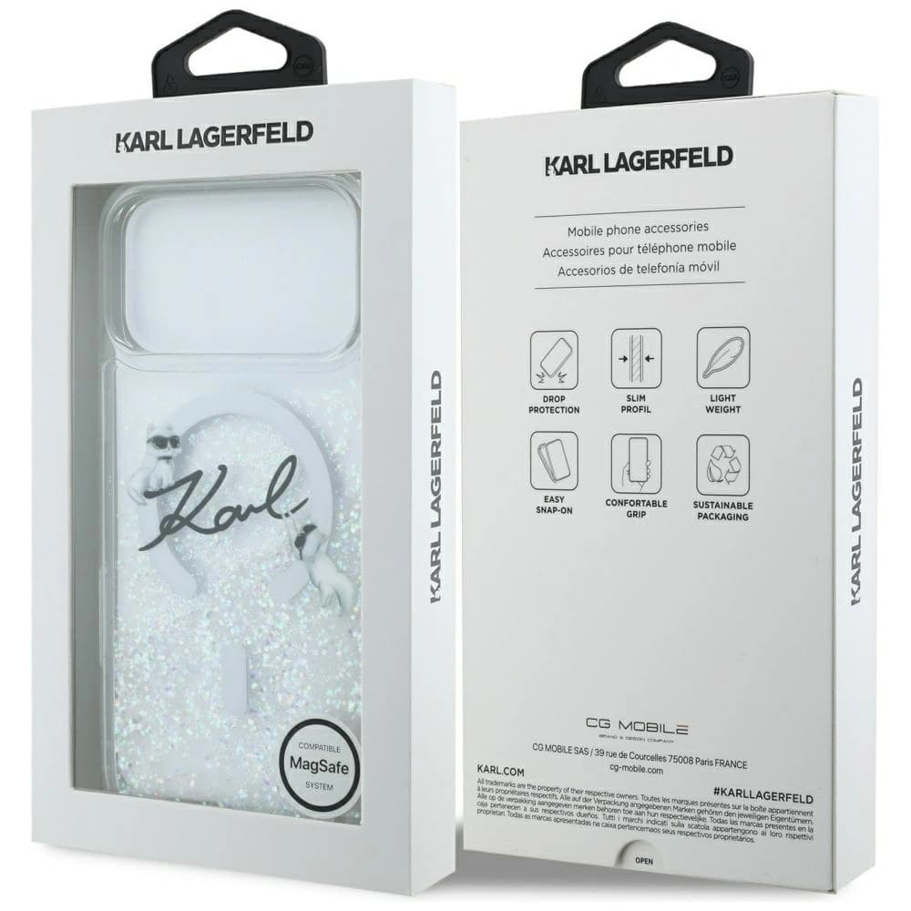Karl Lagerfeld Liquid Glitter Karl Script Logo MagSafe Apple iPhone 17 Pro Max transparent - 8