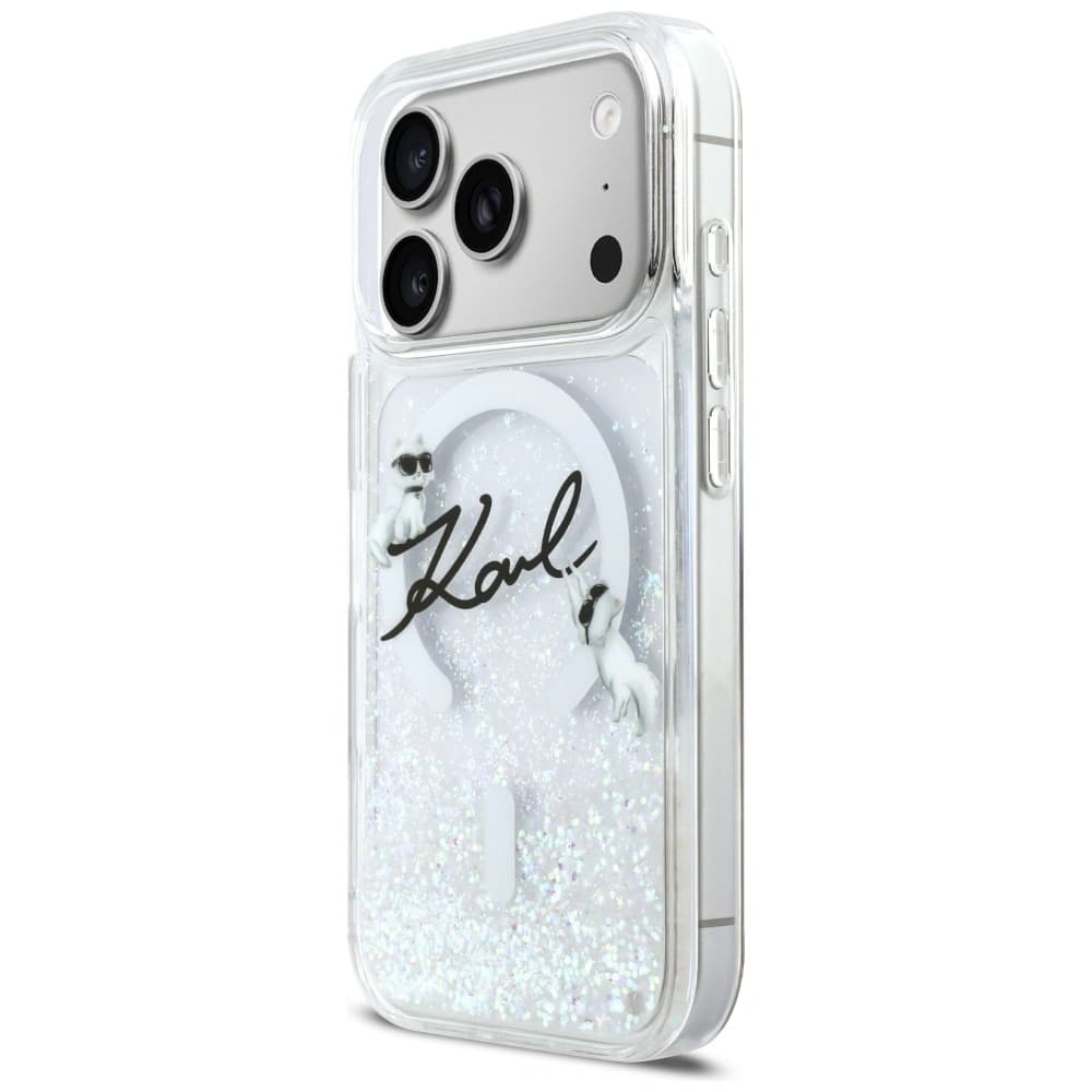 Karl Lagerfeld Liquid Glitter Karl Script Logo MagSafe Apple iPhone 17 Pro transparent - 2