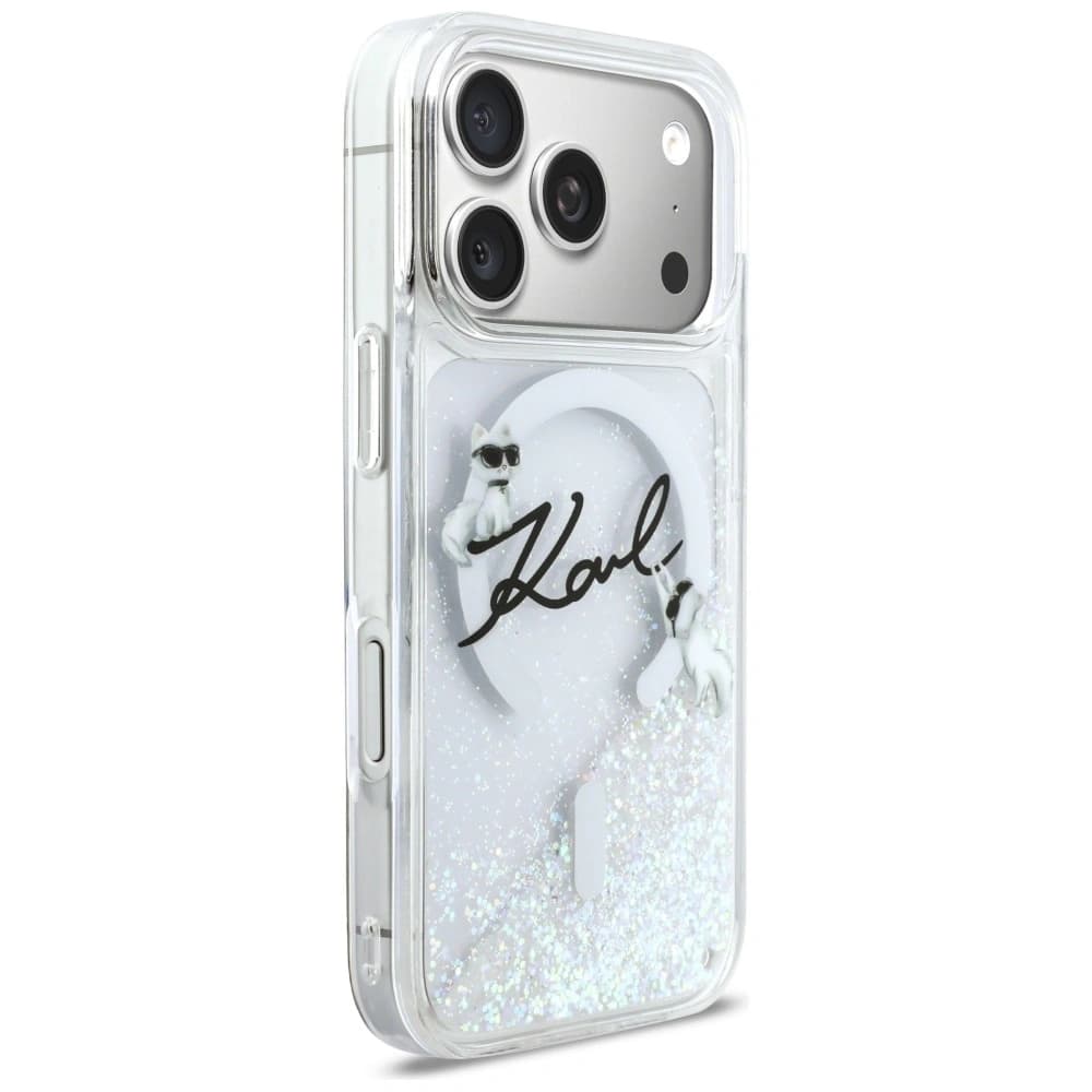 Karl Lagerfeld Liquid Glitter Karl Script Logo MagSafe Apple iPhone 17 Pro transparent - 4