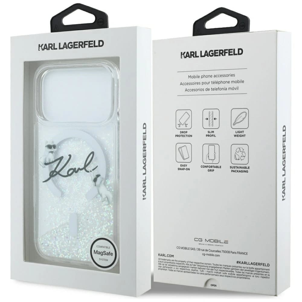 Karl Lagerfeld Liquid Glitter Karl Script Logo MagSafe Apple iPhone 17 Pro transparent - 8