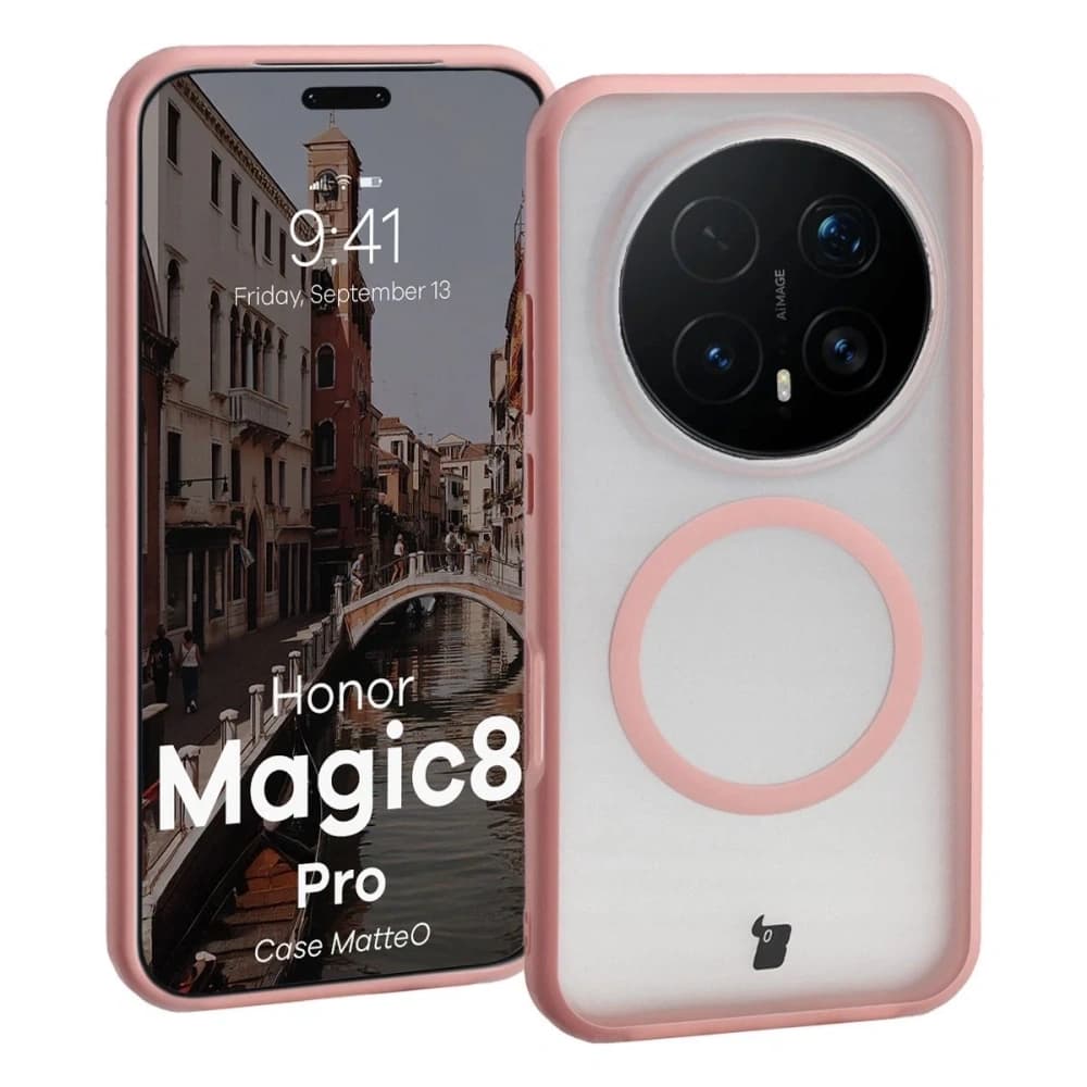 Bizon Case MatteO Magnetický Honor Magic8 Pro kouřově světle růžový
 - 1