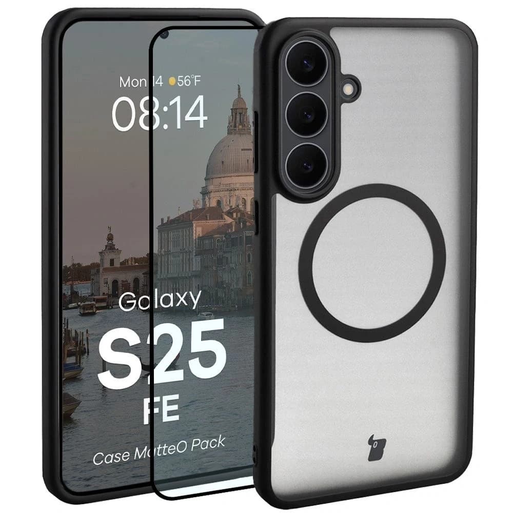 Bizon MatteO Mágneses Csomag Samsung Galaxy S25 FE füstös fekete
 - 1