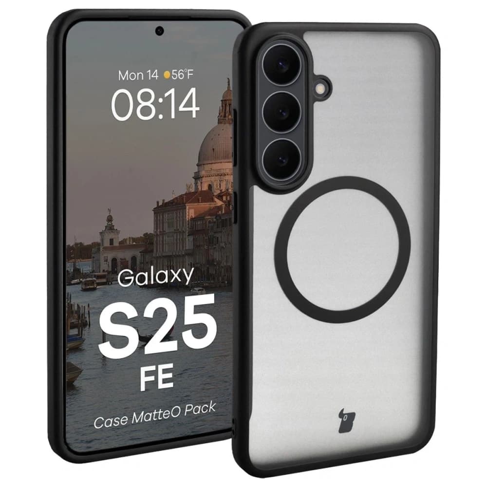 Bizon MatteO Mágneses Csomag Samsung Galaxy S25 FE füstös fekete
 - 3