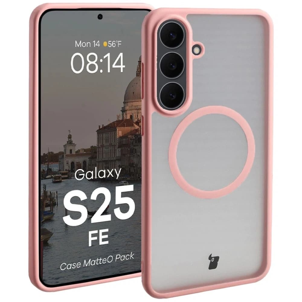 Bizon MatteO Magnetic Pack Samsung Galaxy S25 FE smoky light pink - 3