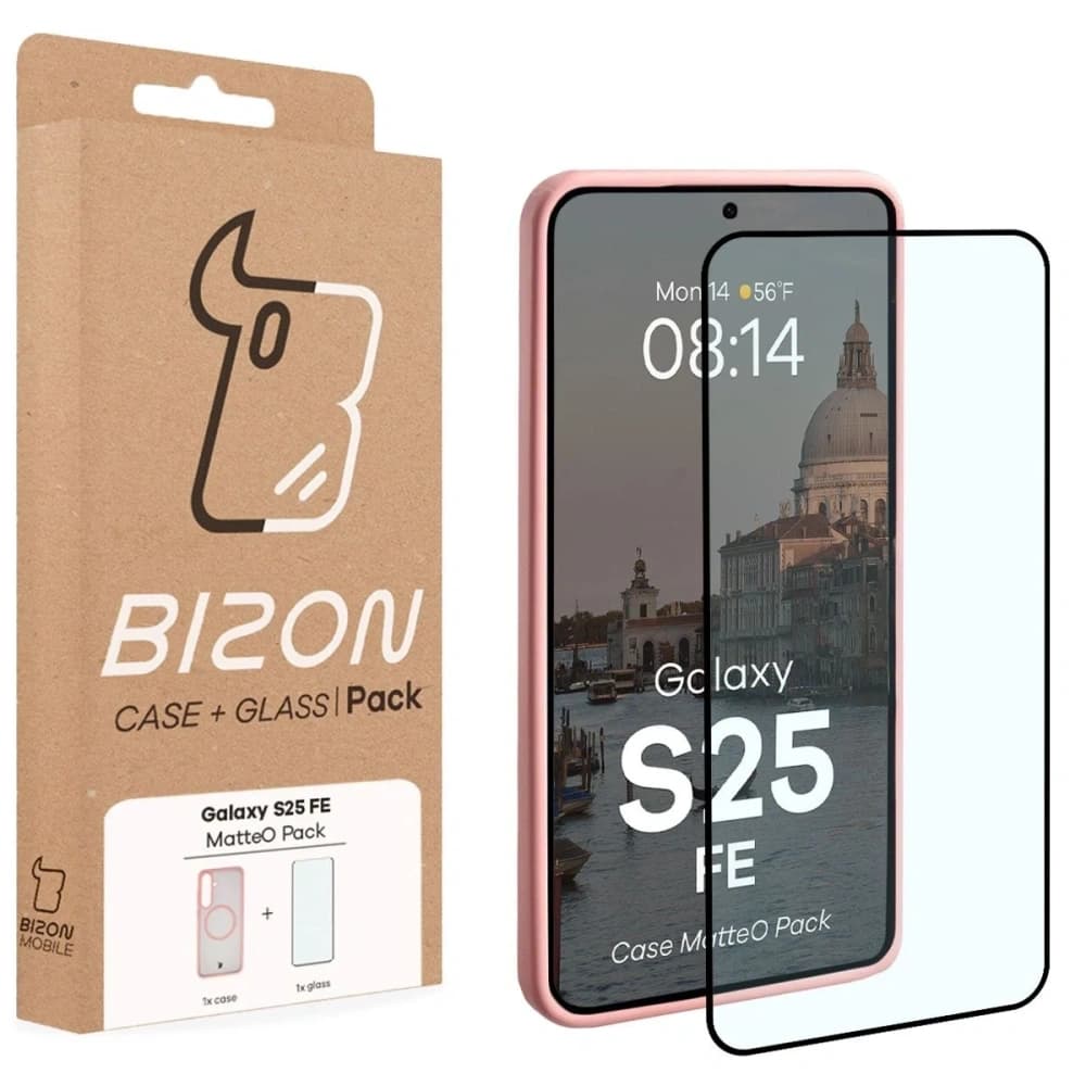 Bizon MatteO Magnetic Pack Samsung Galaxy S25 FE smoky light pink - 9