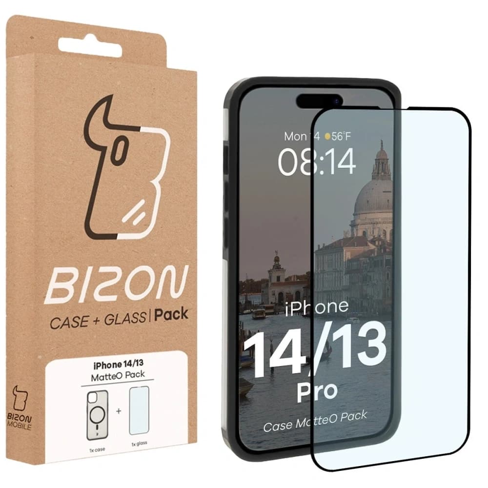 Bizon MatteO Magnetic Pack Apple iPhone 14 / 13 negru fumuriu - 9