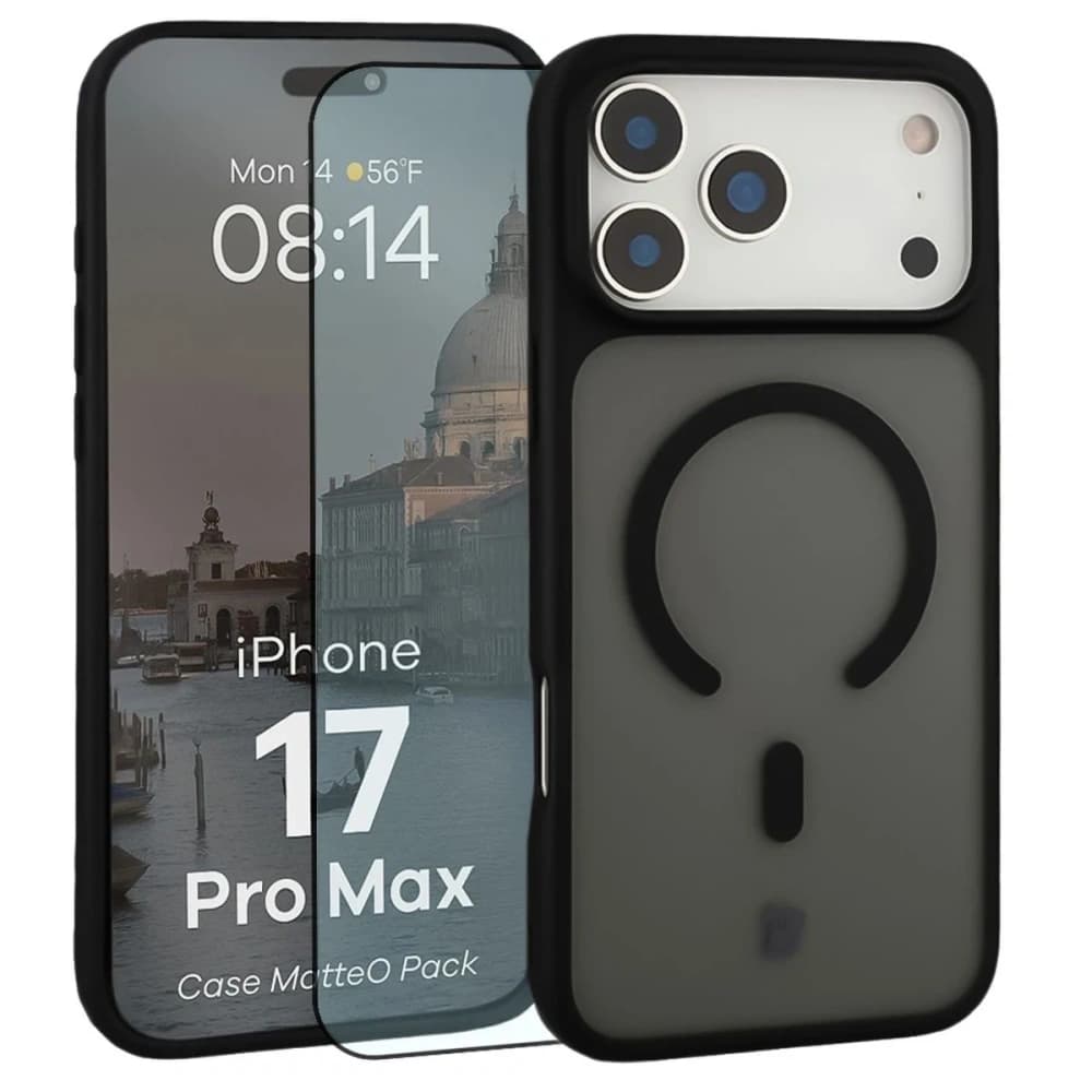 Bizon MatteO Mágneses Csomag Apple iPhone 17 Pro Max füstös fekete
 - 1