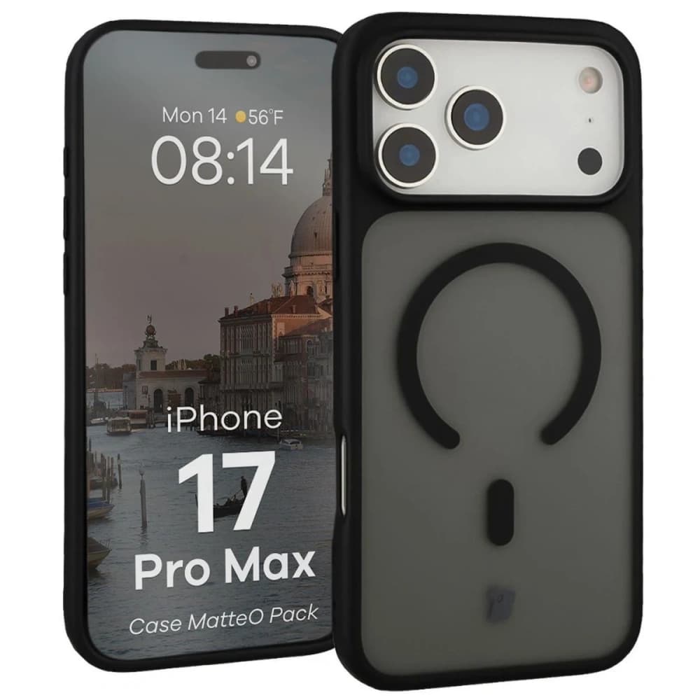 Bizon MatteO Mágneses Csomag Apple iPhone 17 Pro Max füstös fekete
 - 3