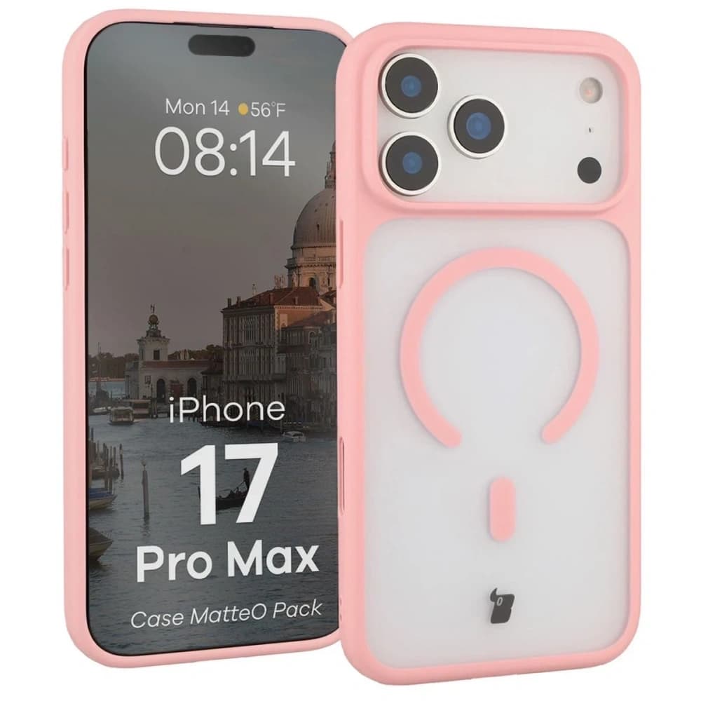 Bizon MatteO Magnetic Pack Apple iPhone 17 Pro Max smoky light pink - 3